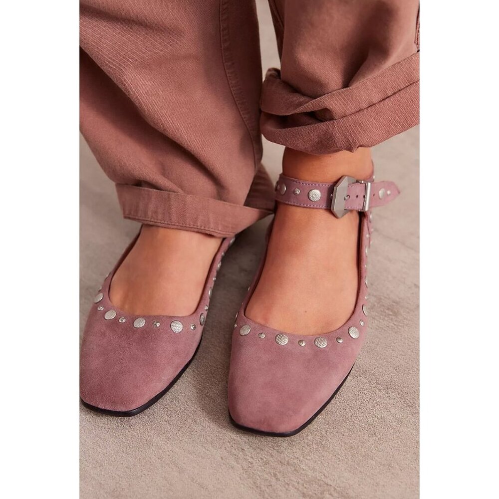 Free People Mystic Mary Jane Flats in Mauve Suede Size 7.5